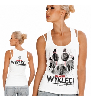 Damski tank-top ŻOŁNIERZE WYKLĘCI BIAŁA
